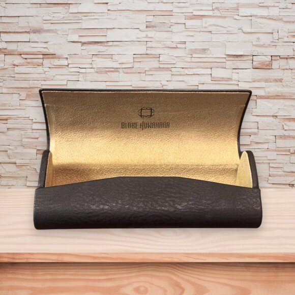 Blake Huwahara Brown Leather Hard Sunglasses Case EUC - Picture 1 of 3